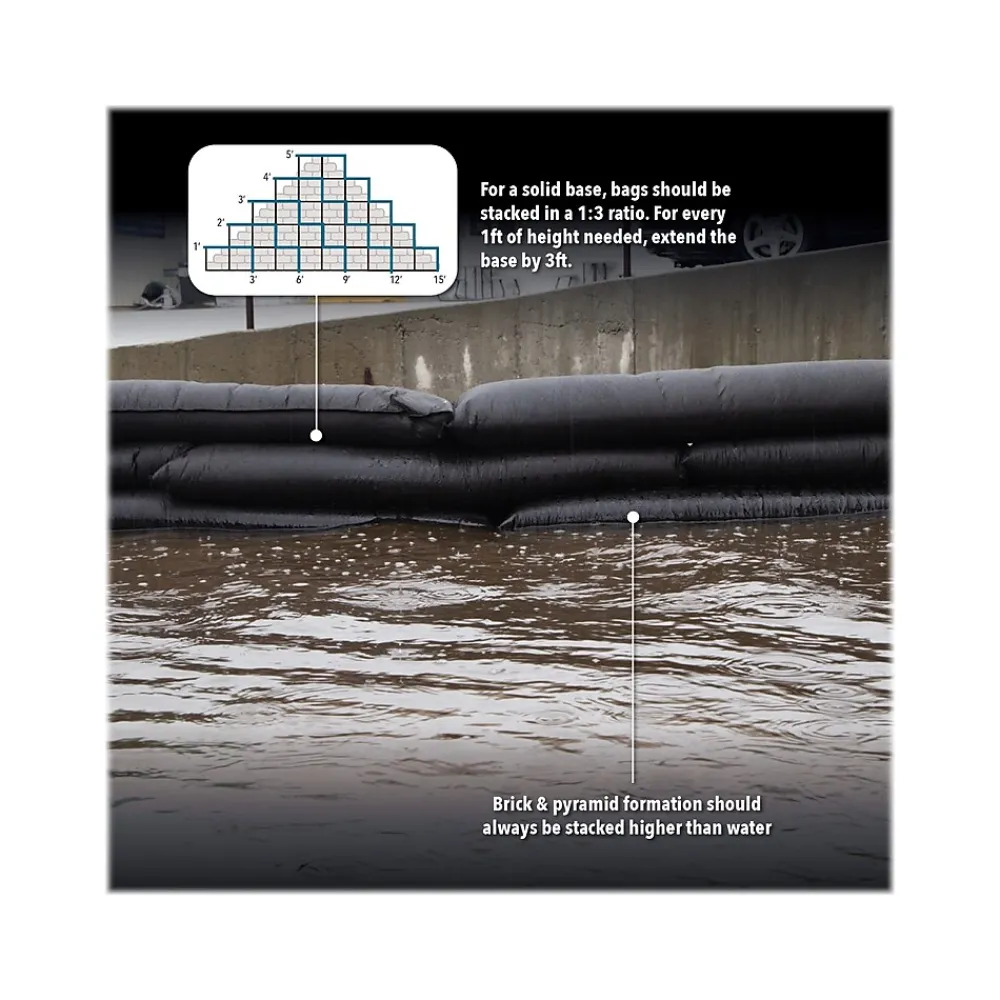 Quick Dam Jumbo Flood Bag, 48", Up to 8 Gal., 25/Box (QD1248-25)