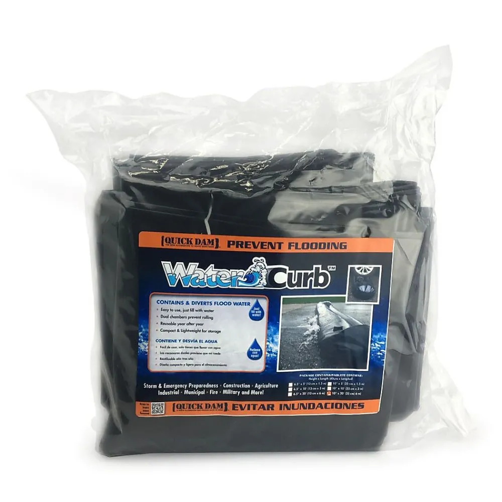 Quick Dam Universal Water Curb, Flood Control, 10" x 20', 1/Pack (QDWC1020)