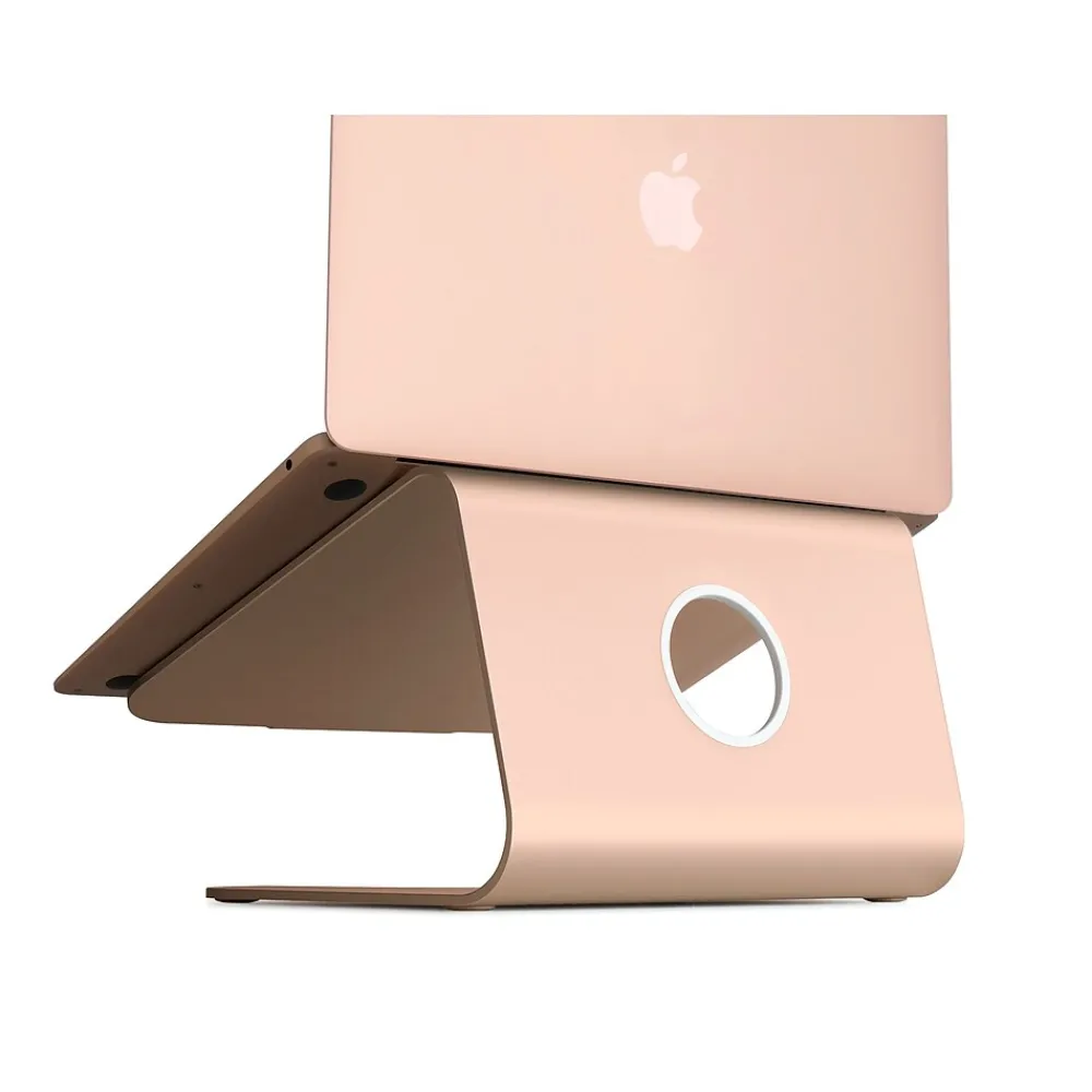 mStand 10"W x 7.5"D Aluminum Laptop Stand, Gold (10071)<Rain Design