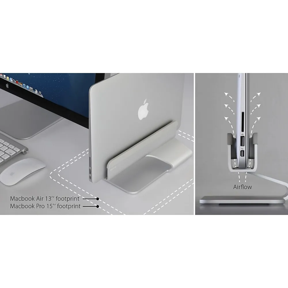 mTower 4.5"W x 9.8"D Aluminum Vertical Laptop Stand, Silver (10037)<Rain Design Discount