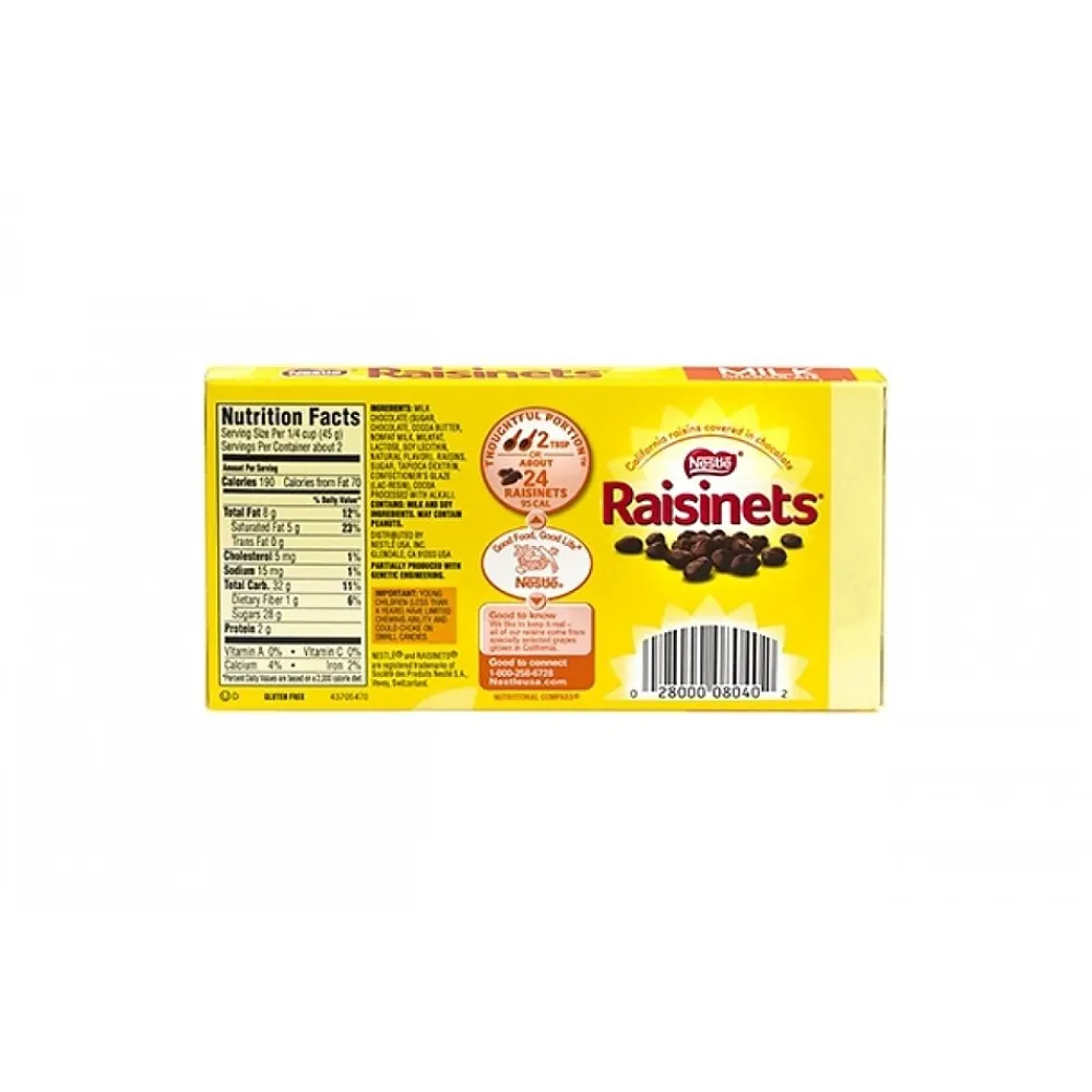 Raisinets Theater Box Milk Chocolate Pieces, 3.5 oz., 15/Box (209-02540)