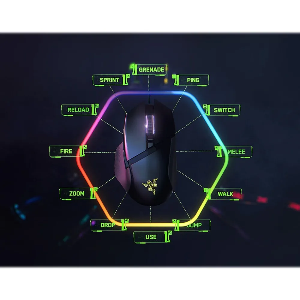 Sale Razer Basilisk V3 Pro Wireless Optical Gaming Mouse, Black (RZ01-04620100-R3U1)