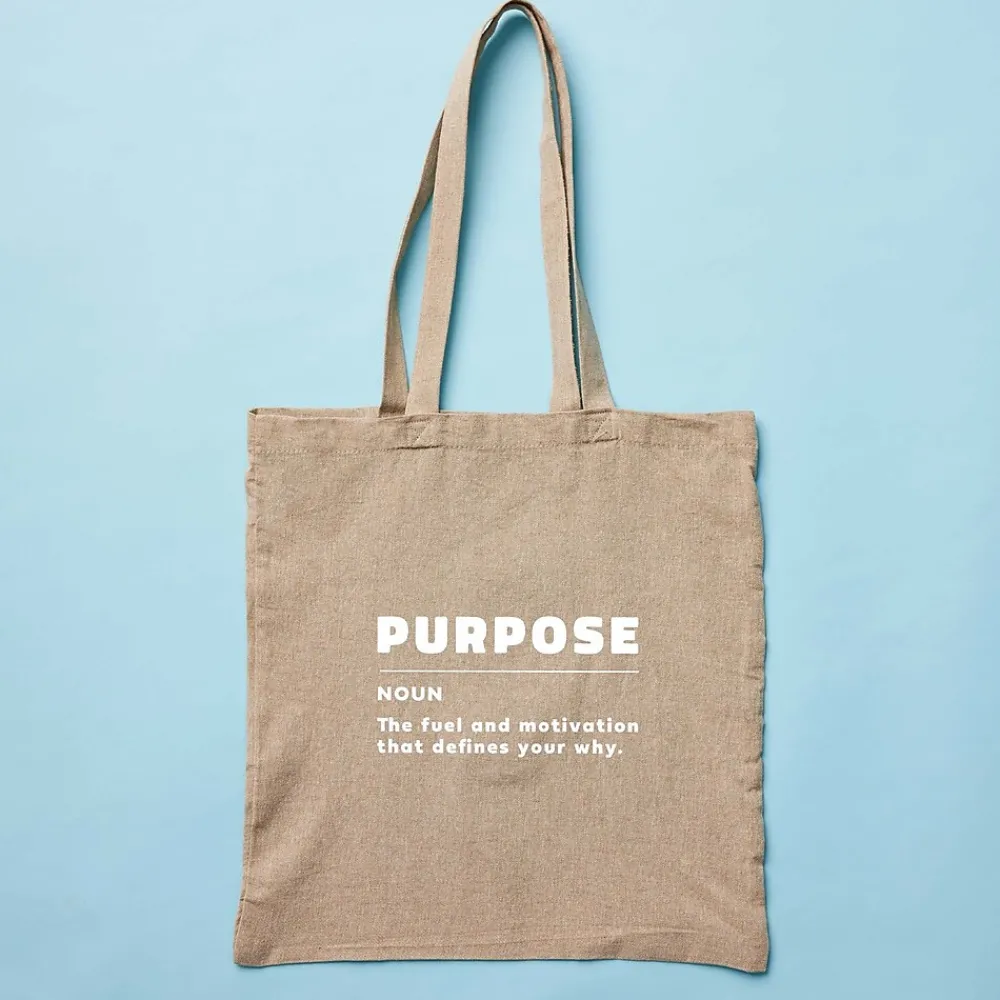 Recycled Cotton Twill Tote - Purpose - 5 Pack<Baudville Outlet