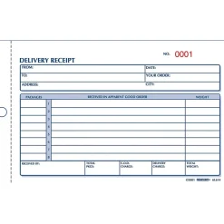 Accounting & Record Journals*Rediform ® Carbonless Delivery Receipt Books, 4-1/4" x 6-3/8" (RED6L614)