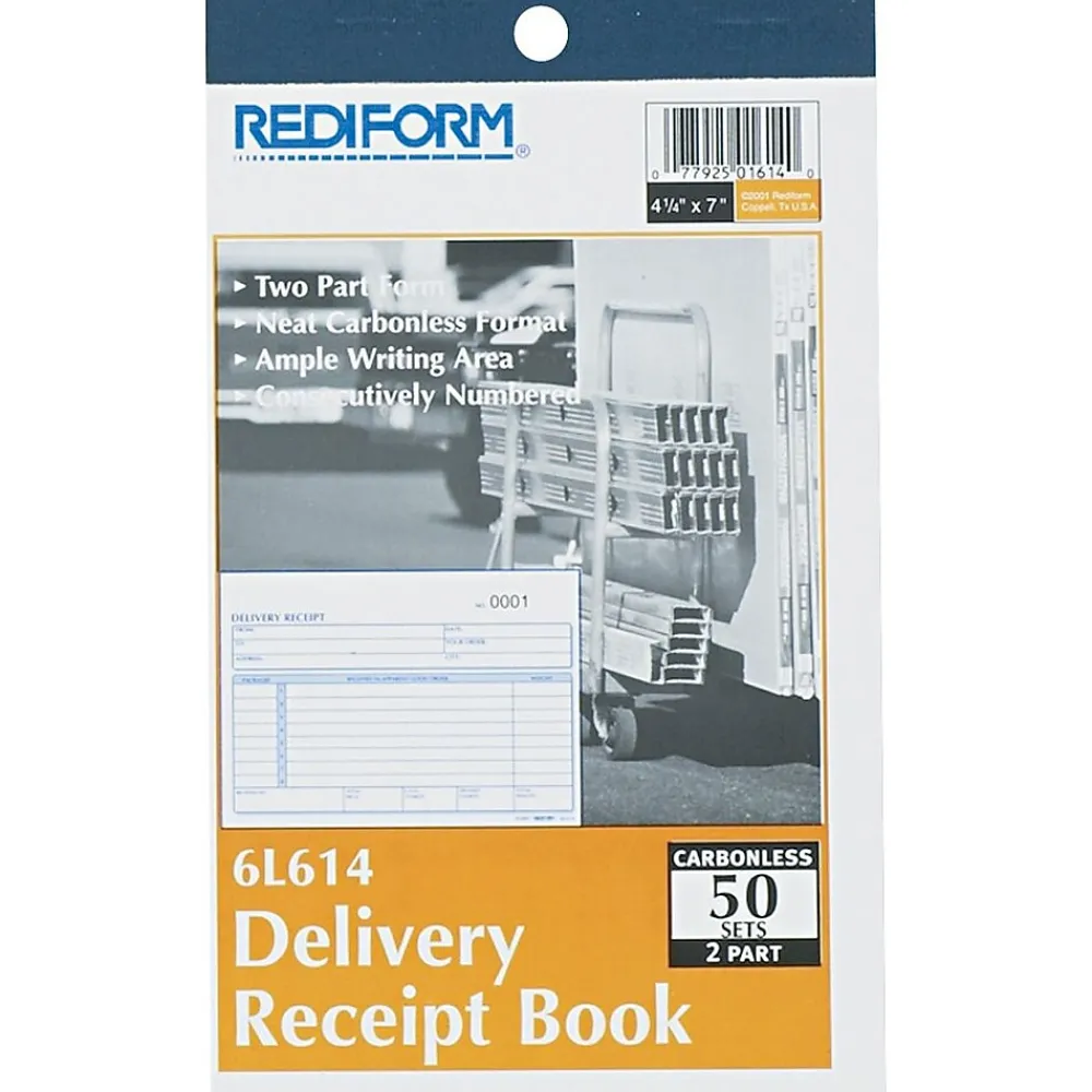 Accounting & Record Journals*Rediform ® Carbonless Delivery Receipt Books, 4-1/4" x 6-3/8" (RED6L614)
