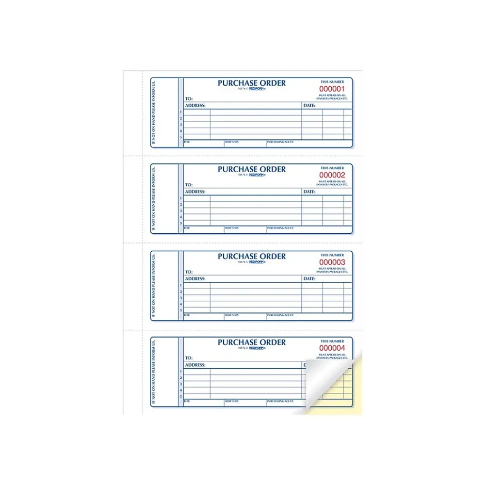 Business Forms*Rediform 2-Part Carbonless Purchase Requisitions, 7"L x 2.7"W, 400 Sets/Book (RED1L176)