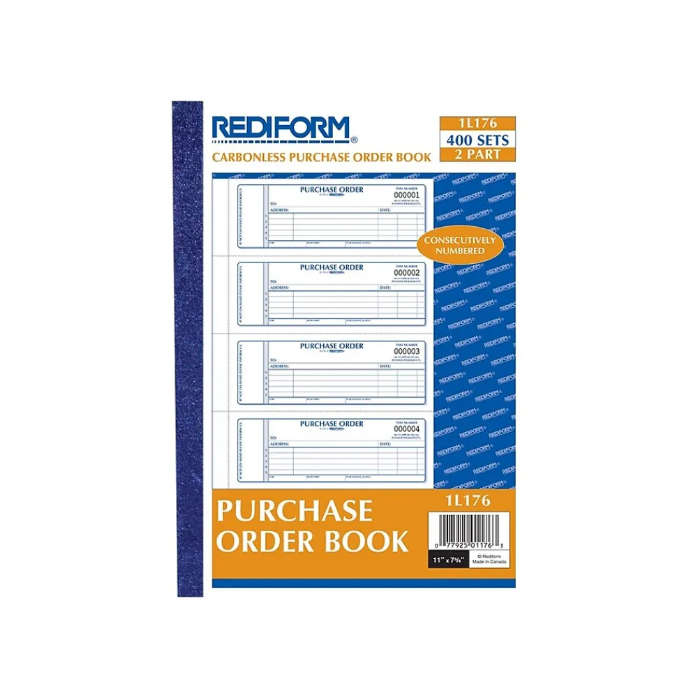 Business Forms*Rediform 2-Part Carbonless Purchase Requisitions, 7"L x 2.7"W, 400 Sets/Book (RED1L176)