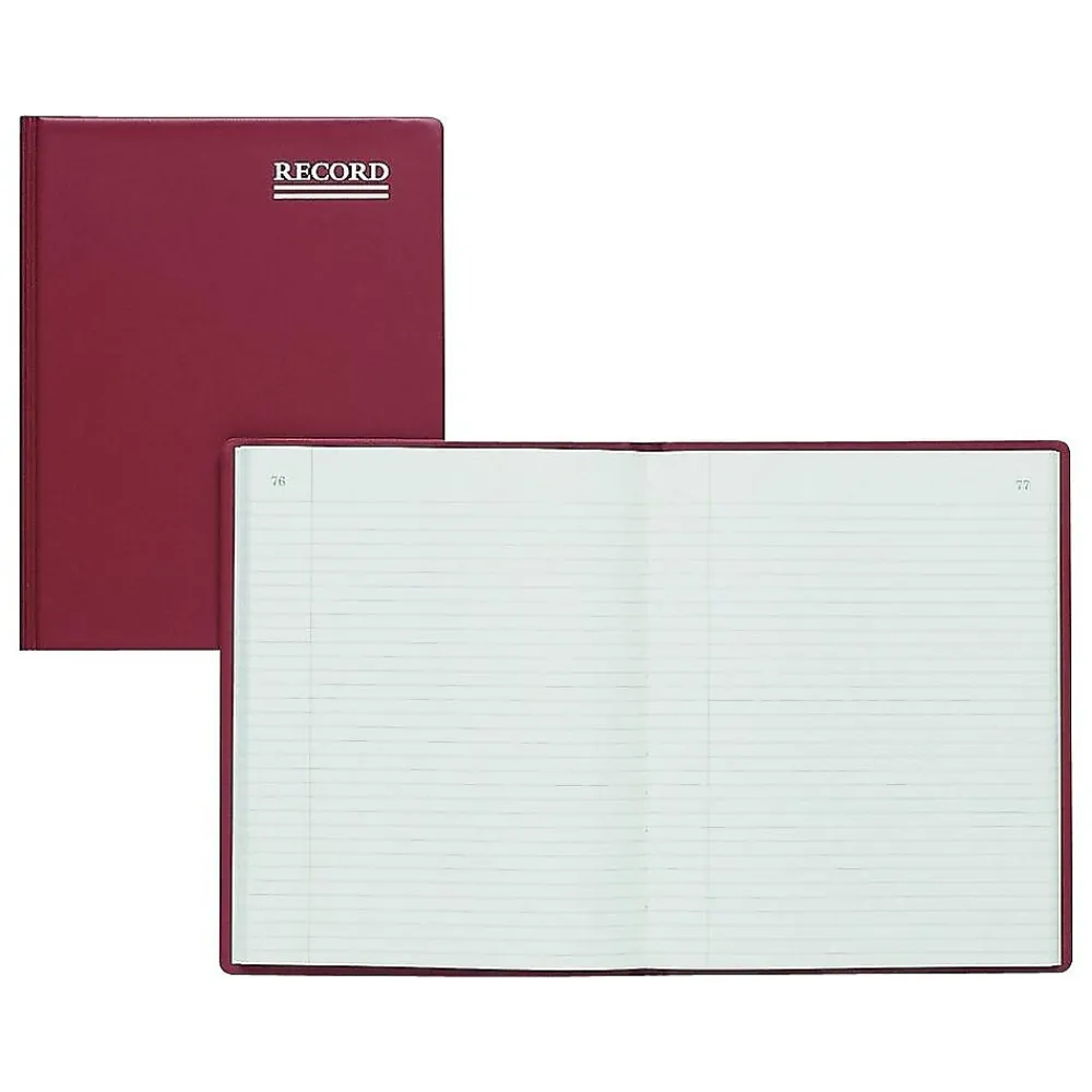 Accounting & Record Journals*Blueline Rediform Vinyl Series Record Book, 8.38" x 10.38", Red, 150 Sheets/Book (57231)