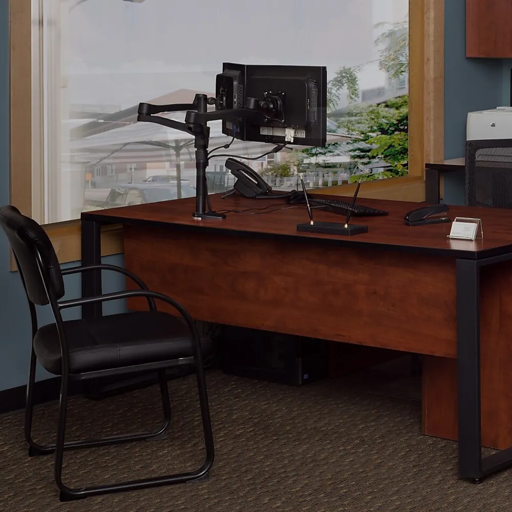 Online Regency Adjustable Double Screen Articulating Monitor Mount, Up to 24", Black (CA2)