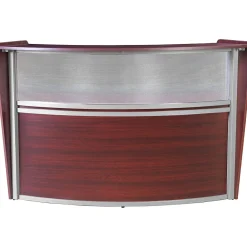 Office Desks*Regency Marque 72"W Curved Reception Desk Workstation, (77310MH) Mahogany