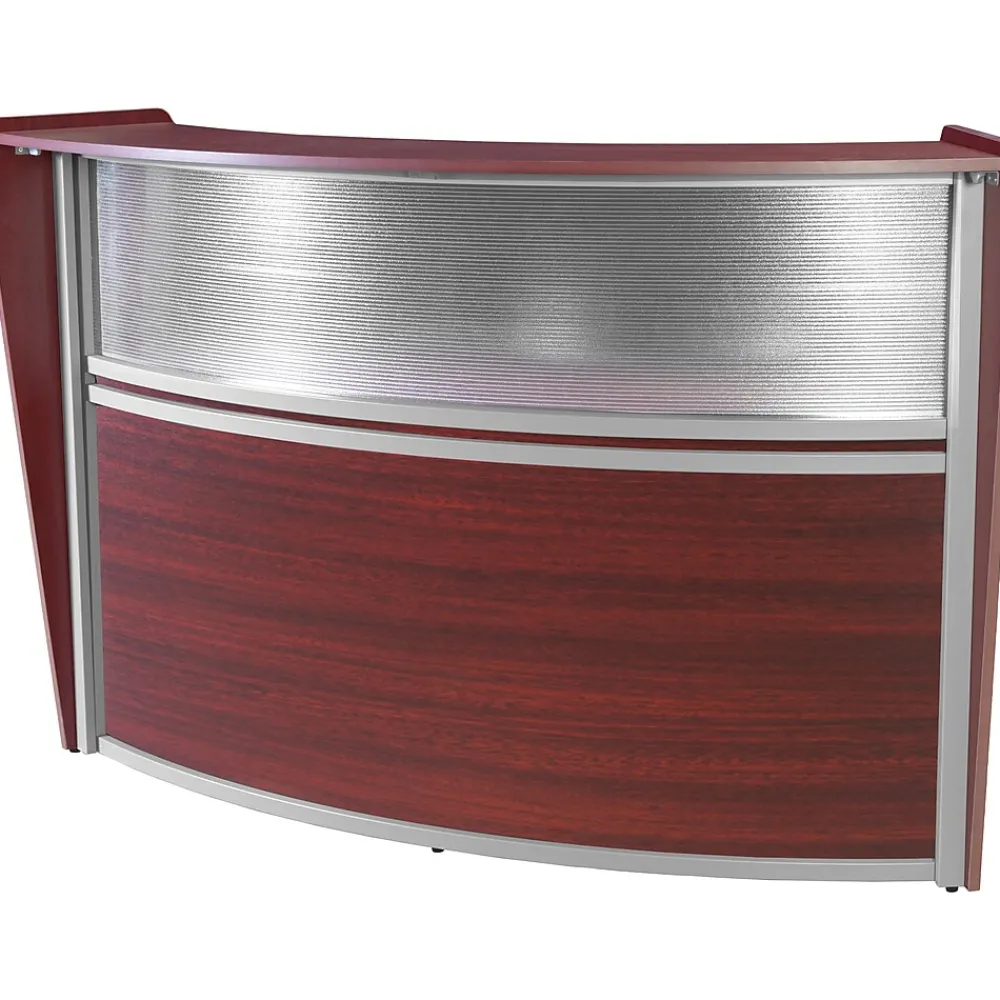 Office Desks*Regency Marque 72"W Curved Reception Desk Workstation, (77310MH) Mahogany