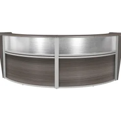 Office Desks*Regency Marque 124.5"W Curved Reception Desk Workstation, (77312GY) Driftwood Gray