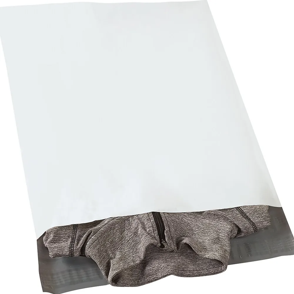 Clearance Partners Brand Returnable Poly Mailers, White, 14" x 17", 100/Case