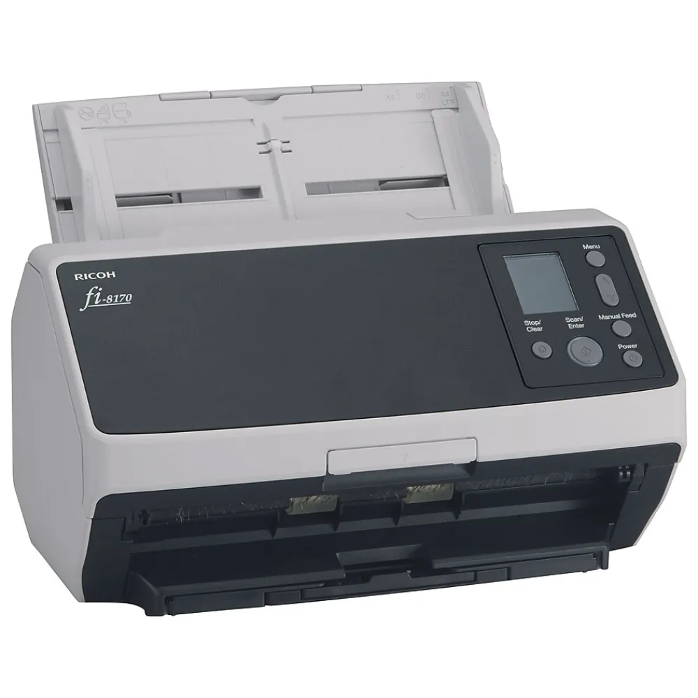 Ricoh FI-8170 CG01000-303001 Duplex Desktop Document Scanner with Paper Stream Capture Pro Software License, Black/White