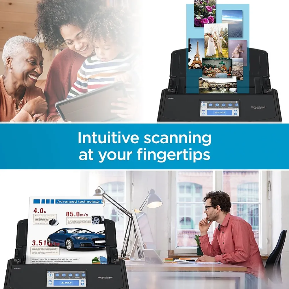 Ricoh ScanSnap IX1600 PA03770-B635 Wireless Duplex Document Scanner, Black