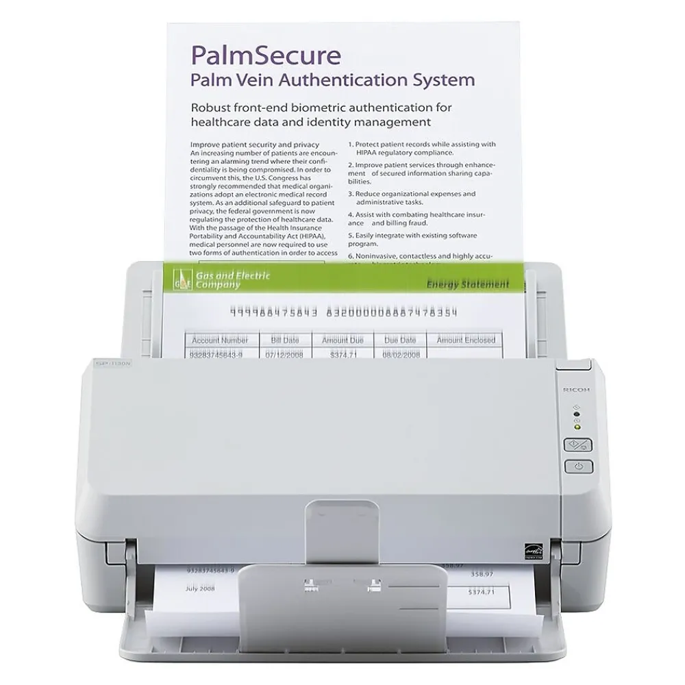 Ricoh SP-1130N Duplex Document Scanner, White (PA03811-B025)