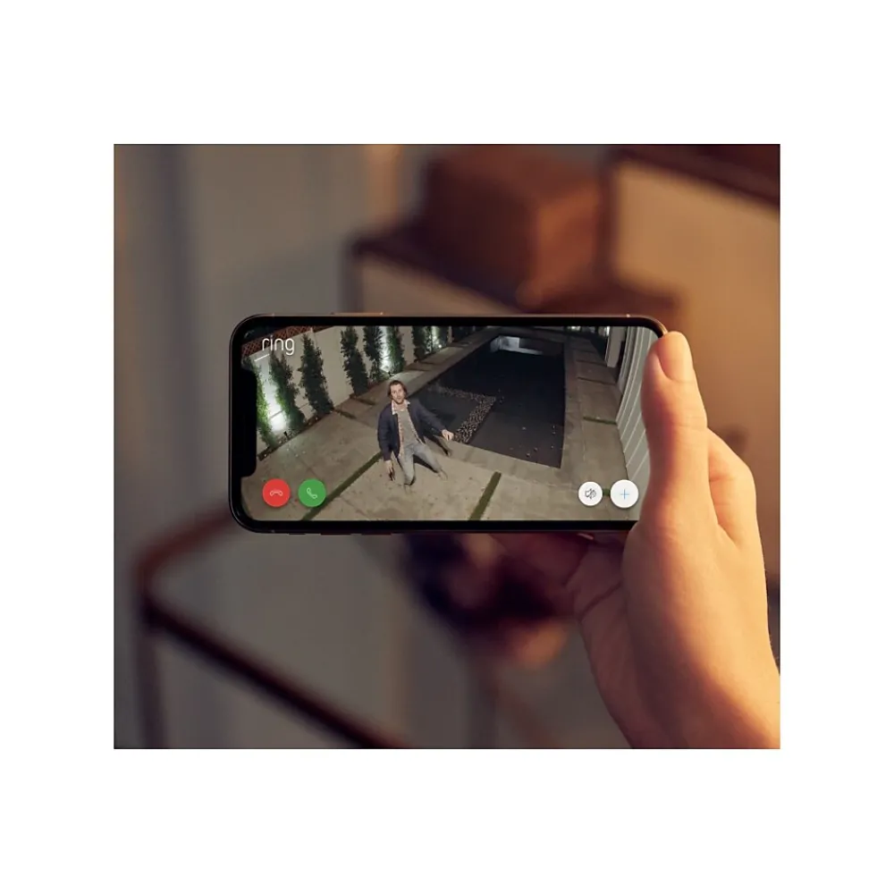 Ring Spotlight WiFi Indoor/Outdoor Cam, Wired (Plug-In), White (8SH1P7-WEN0)
