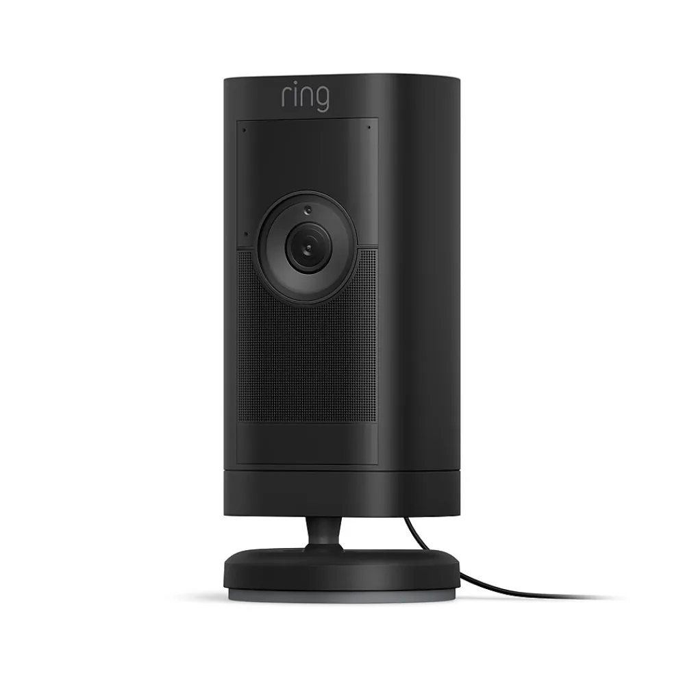 Ring Stick Up Cam Pro Plug In Indoor/Outdoor HDR Wired Security Camera, Black (B09CKJVYXP)