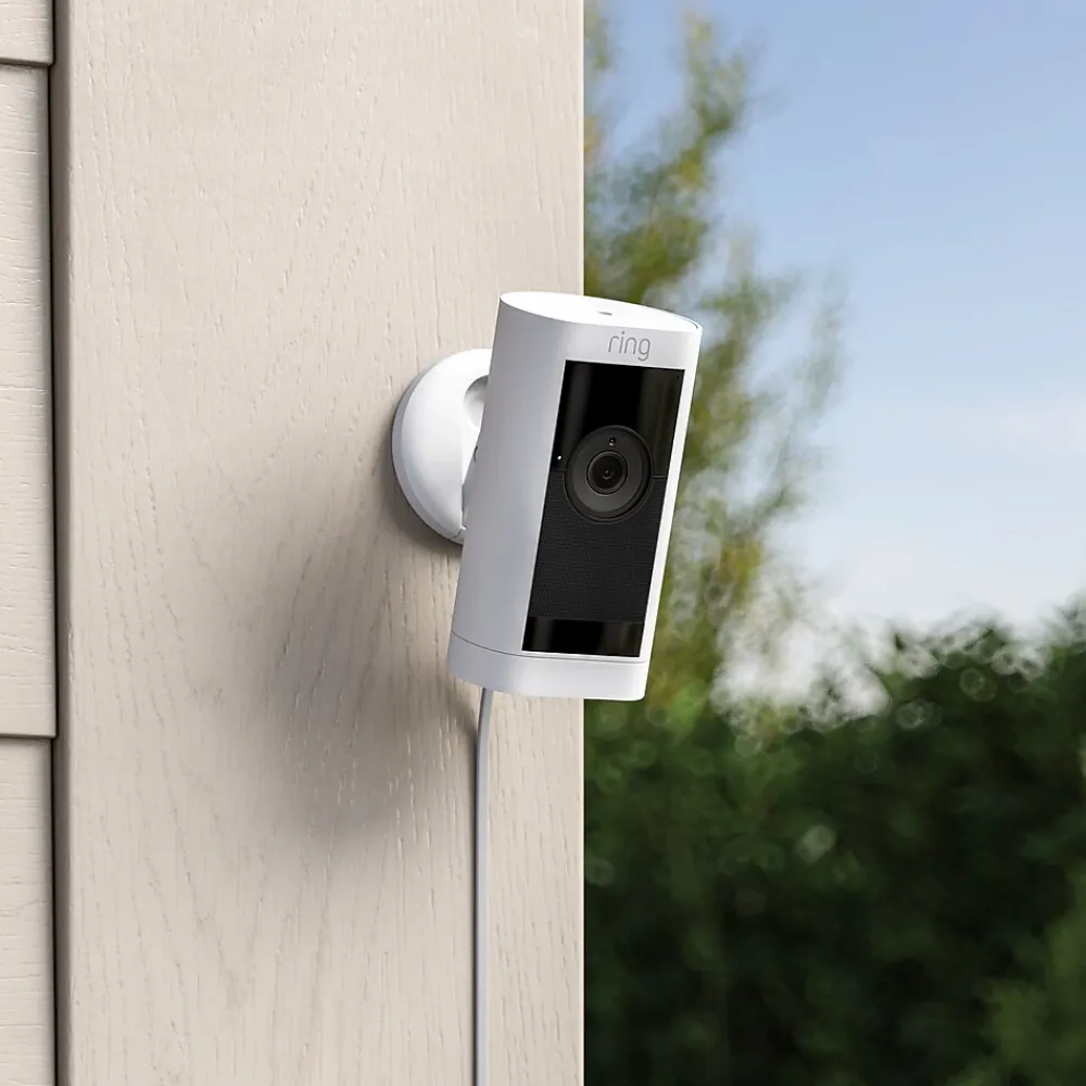 Ring Stick Up Cam Pro Plug In Indoor/Outdoor HDR Wired Security Camera, Black (B09CKJVYXP)