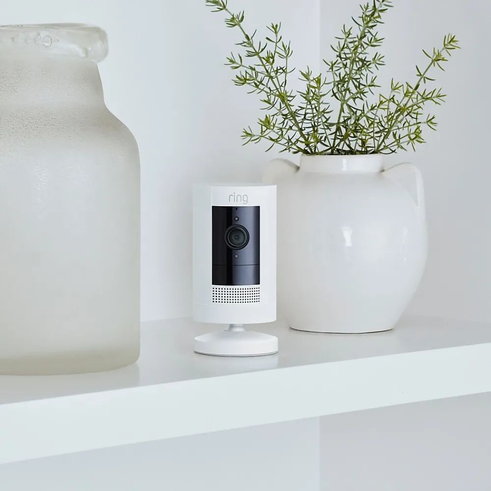 Ring Wireless Stick Up Camera, White (B07Q6ZZFLS)