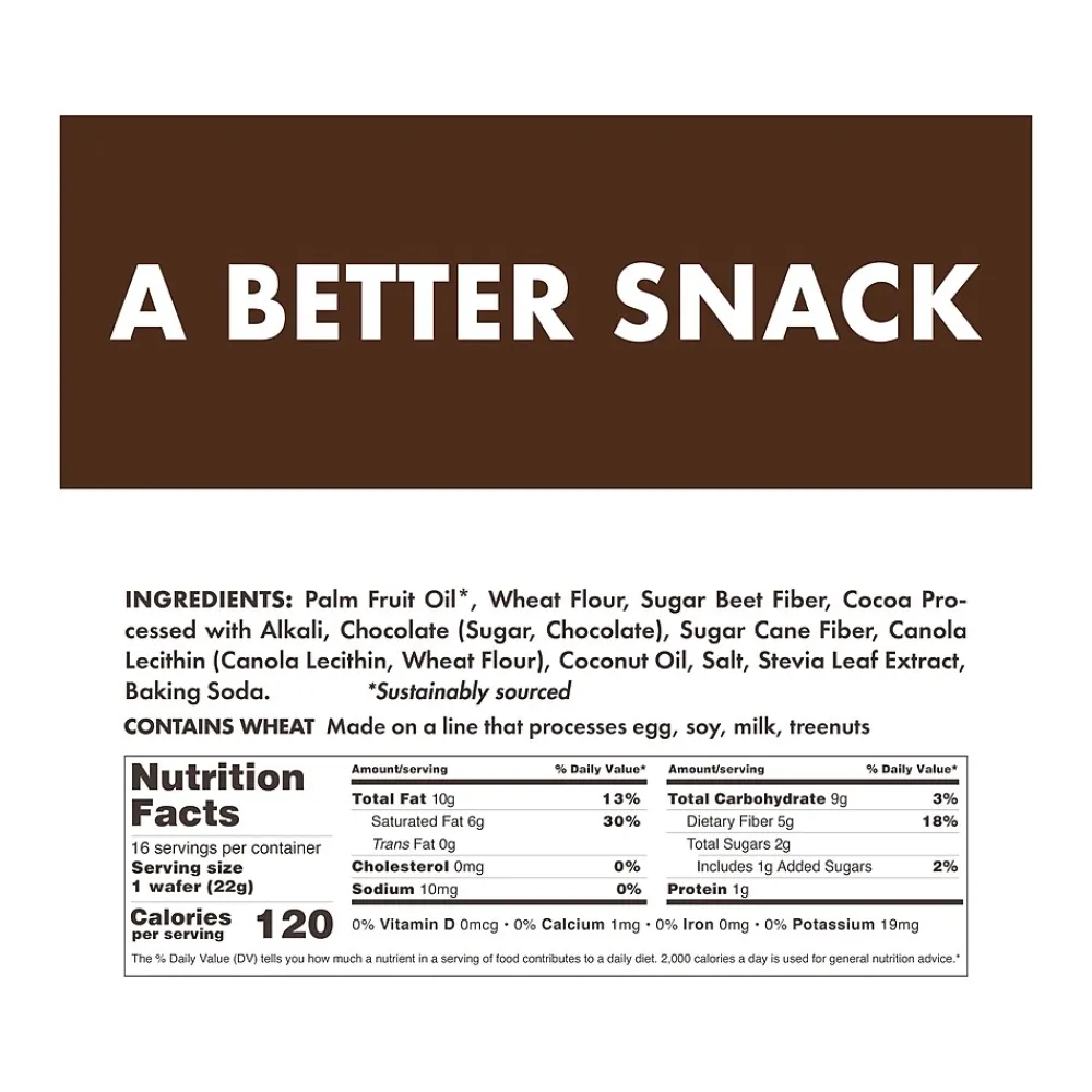 Rip Van Dark Chocolate Wafers, 0.78 oz., 16 Packs/Box (5207)
