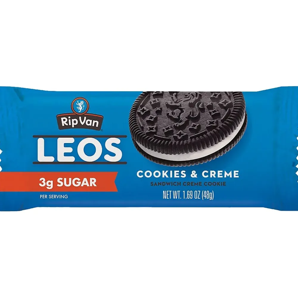 Rip Van Leos Cookies & Cream Sandwich Cookies, 1.69 oz., 10 Packs/Box (0009)