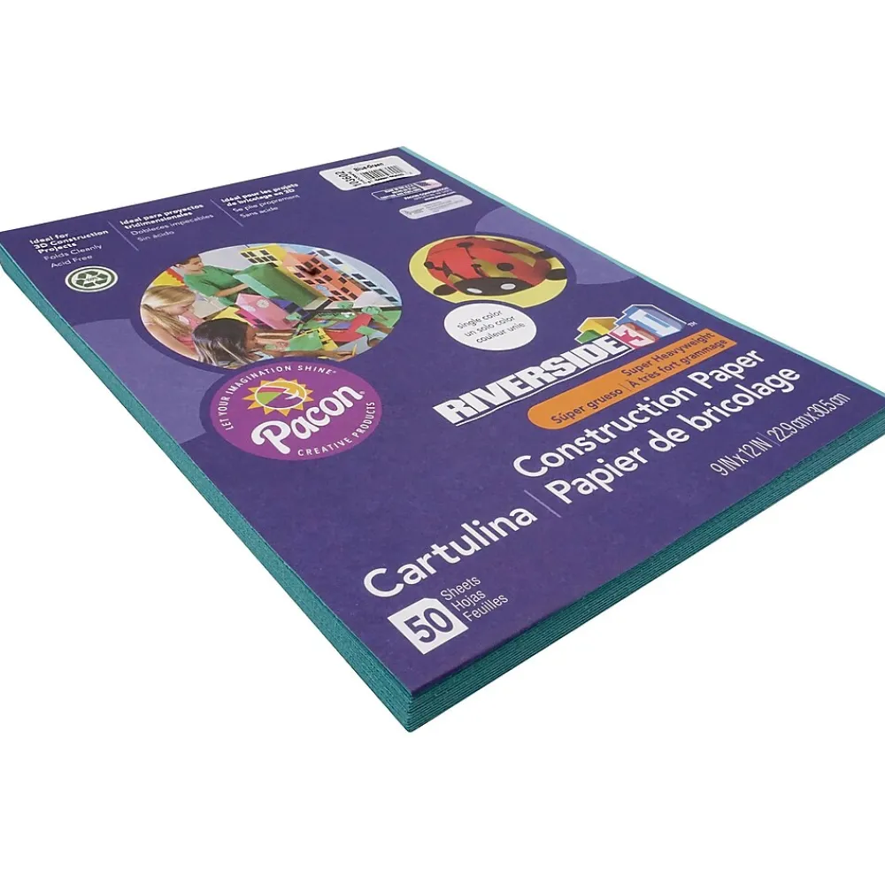 Construction Paper*Riverside 3D 9" x 12" Construction Paper, Blue-Green, 50 Sheets (P103602)