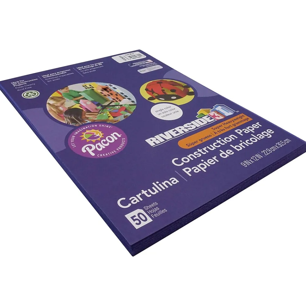 Construction Paper*Riverside 3D 9" x 12" Construction Paper, Dark Blue, 50 Sheets (P103601)