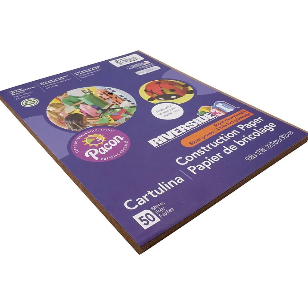 Construction Paper*Riverside 3D 9" x 12" Construction Paper, Brown, 50 Sheets (P103605)