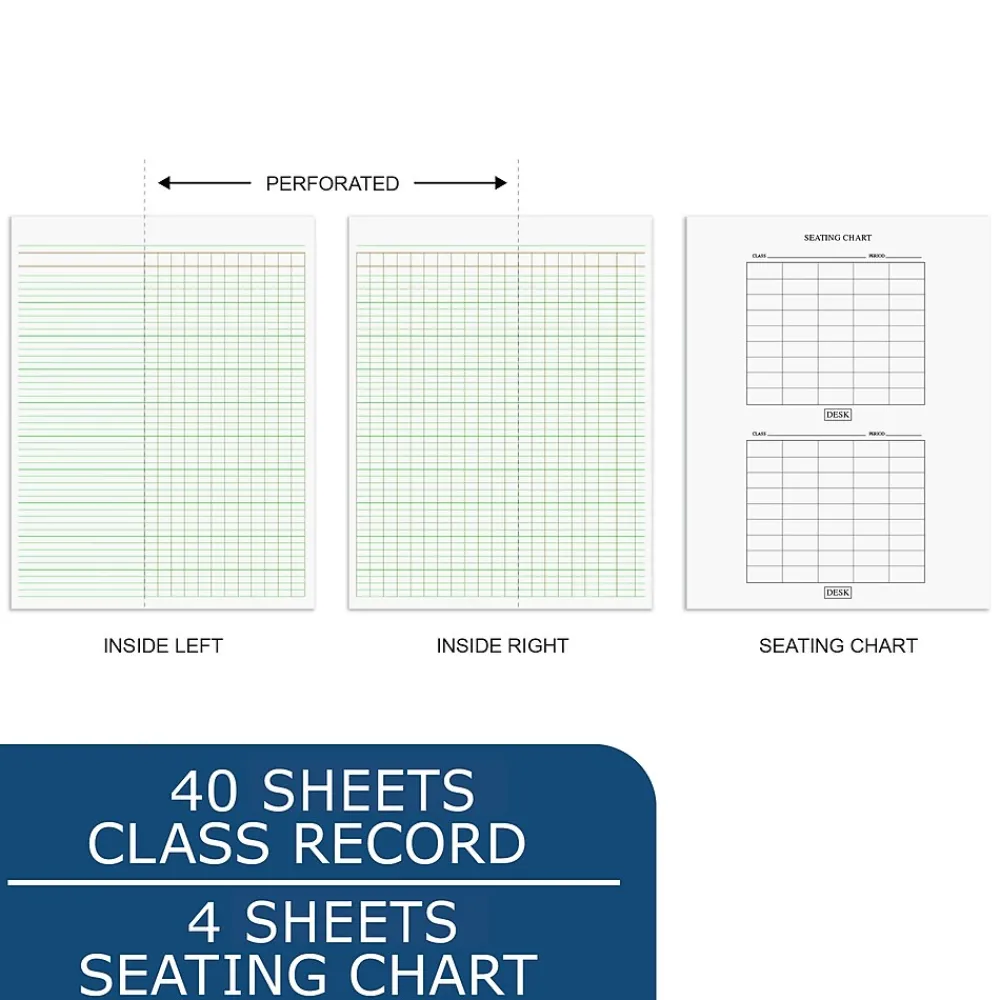 Grade Books*Roaring Spring Paper Products Teacher's Record Roll Books, 8.5" x 11", 44 Sheets (72900)