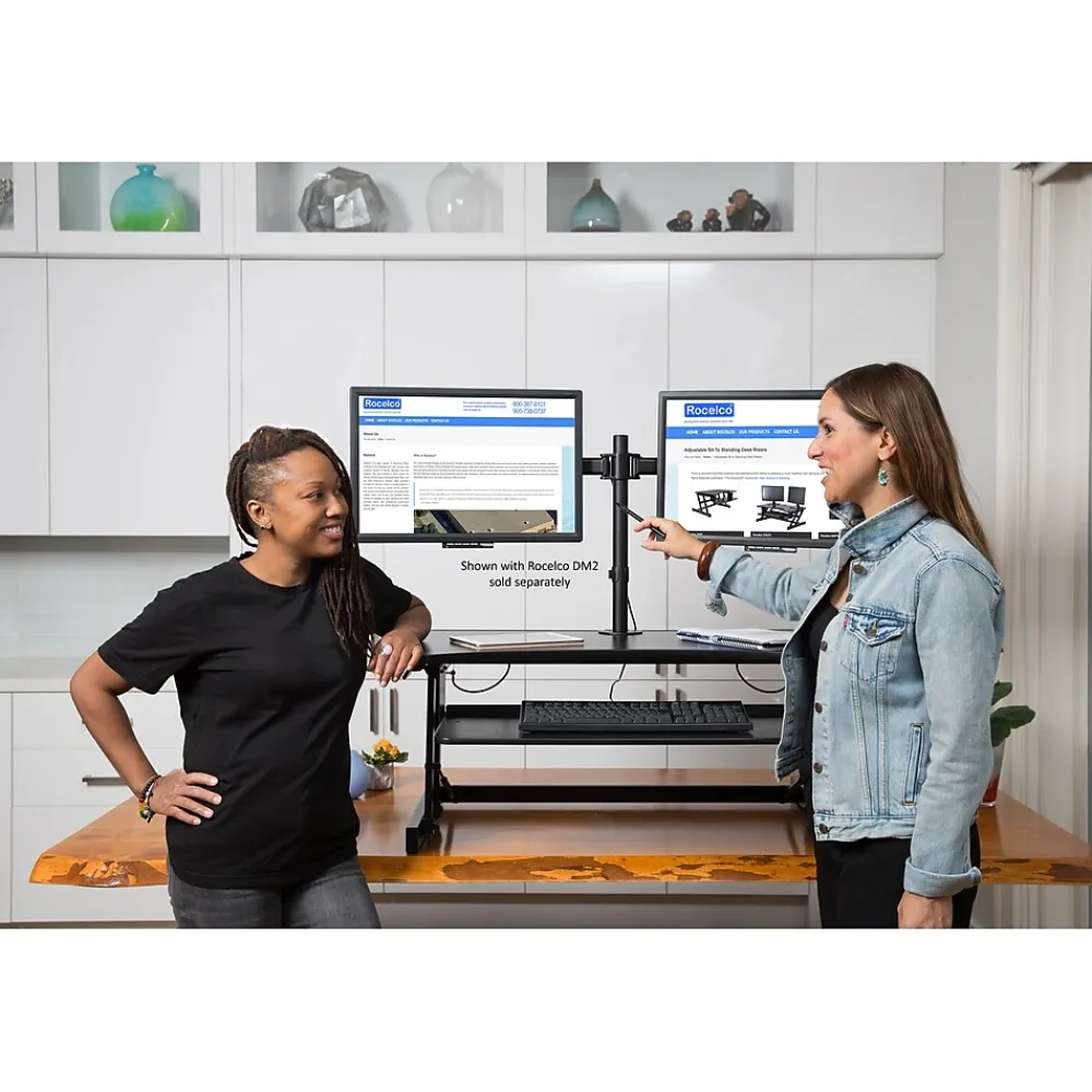 Standing Desks*Rocelco 38"W Manual Adjustable Standing Desk Converter, Black (R DADRB)