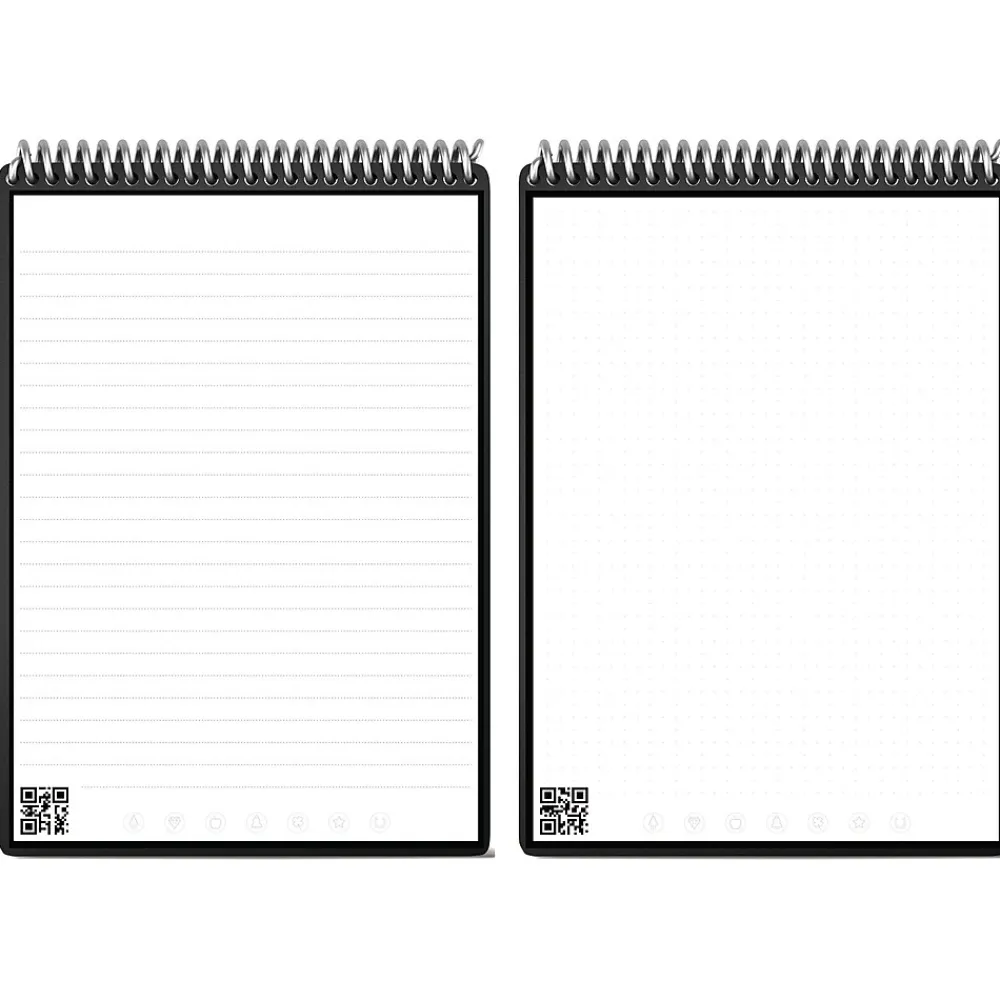 Notebooks|Rocketbook Flip Reusable Smart Notepad, 8.5" x 11", Lined & Dot Grid Ruled, 32 Sheets, Teal (FLP-L-RC-CCE)