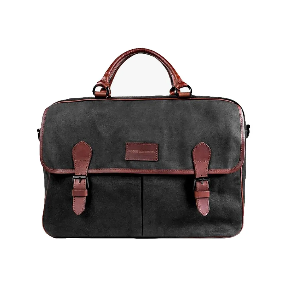 Rogue Canvas/Leather Business Messenger Bag, Black (WALMESSBAG-BLK)<Rogue Wallet Discount