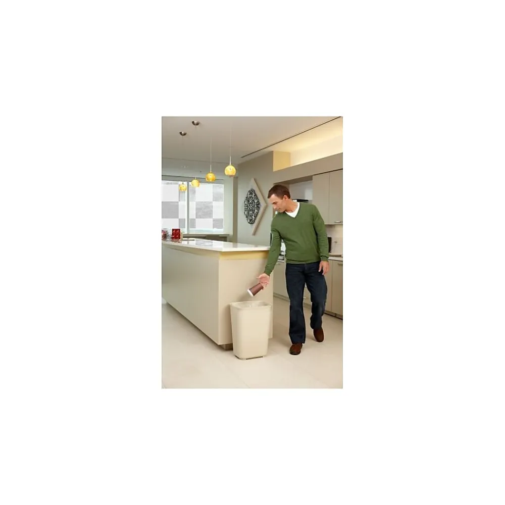 Fire-Resistant Polyester Wastebasket Trash Can, 10 Gallons, Beige (FG130600BEIG)<Rubbermaid Outlet