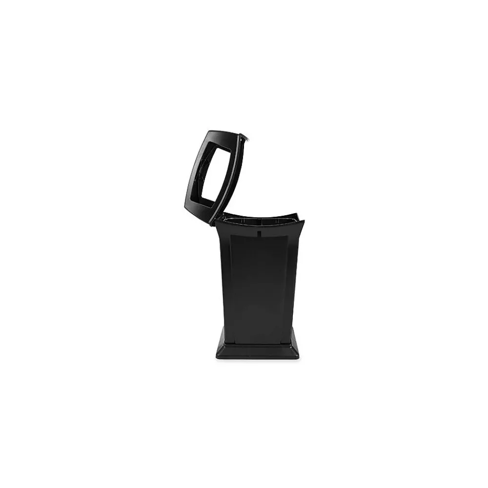 Fire-Safe Ranger Outdoor Trash Can w/Lid, Black Resin, 45 Gal. (FG917388BLA)<Rubbermaid New