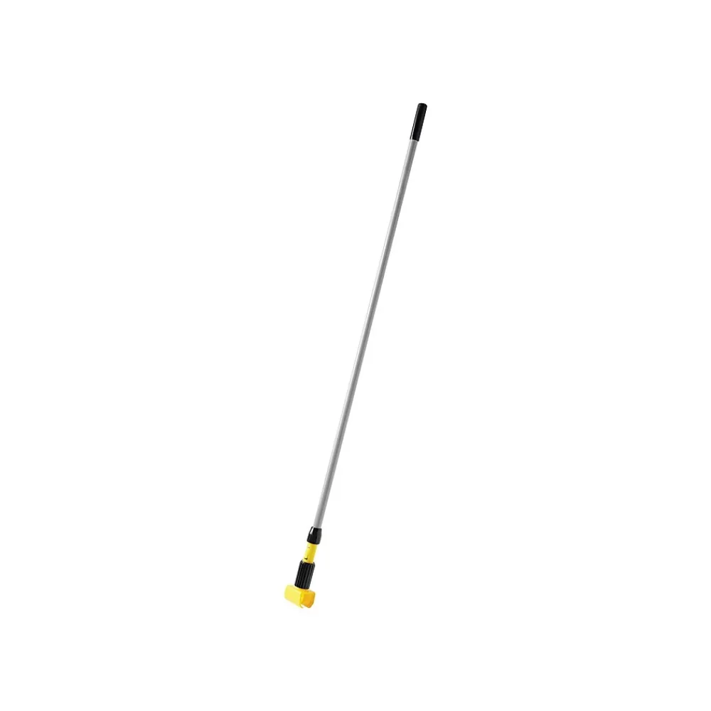 GRIPPER 60" Vinyl Coated Aluminum Wet Mop Handle, Silver/Yellow (FGH236000000)<Rubbermaid New