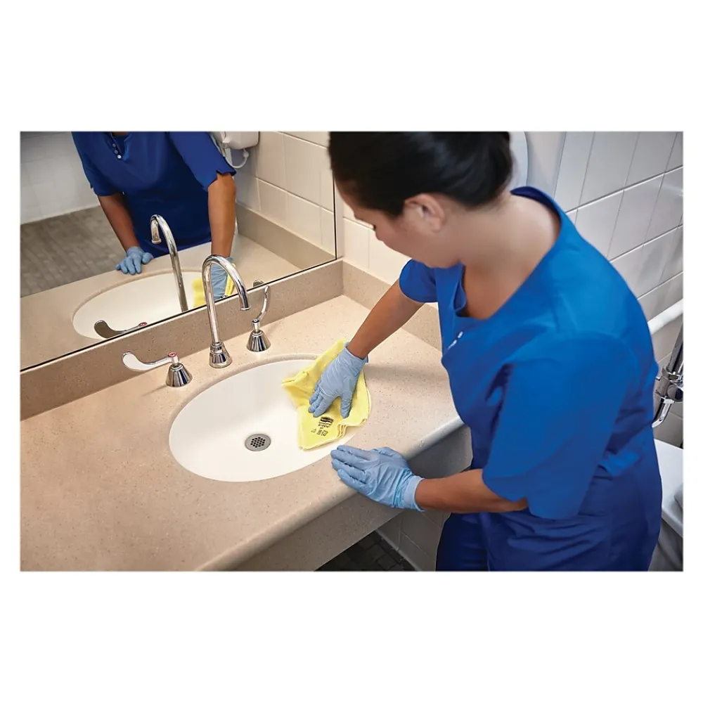 HYGEN Microfiber Cleaning Cloths, 16" x 16", Yellow, 12 Cloths/Pack (FGQ61000YL00)<Rubbermaid Outlet