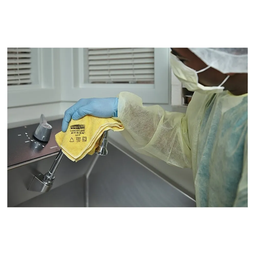 HYGEN Microfiber Cleaning Cloths, 16" x 16", Yellow, 12 Cloths/Pack (FGQ61000YL00)<Rubbermaid Outlet