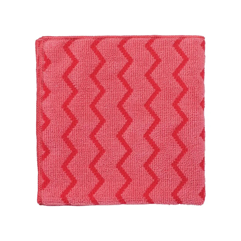HYGEN Microfiber Cleaning Rags, 16" x 16", Red, 12 Rags/Pack (FGQ62000RD00)<Rubbermaid Best