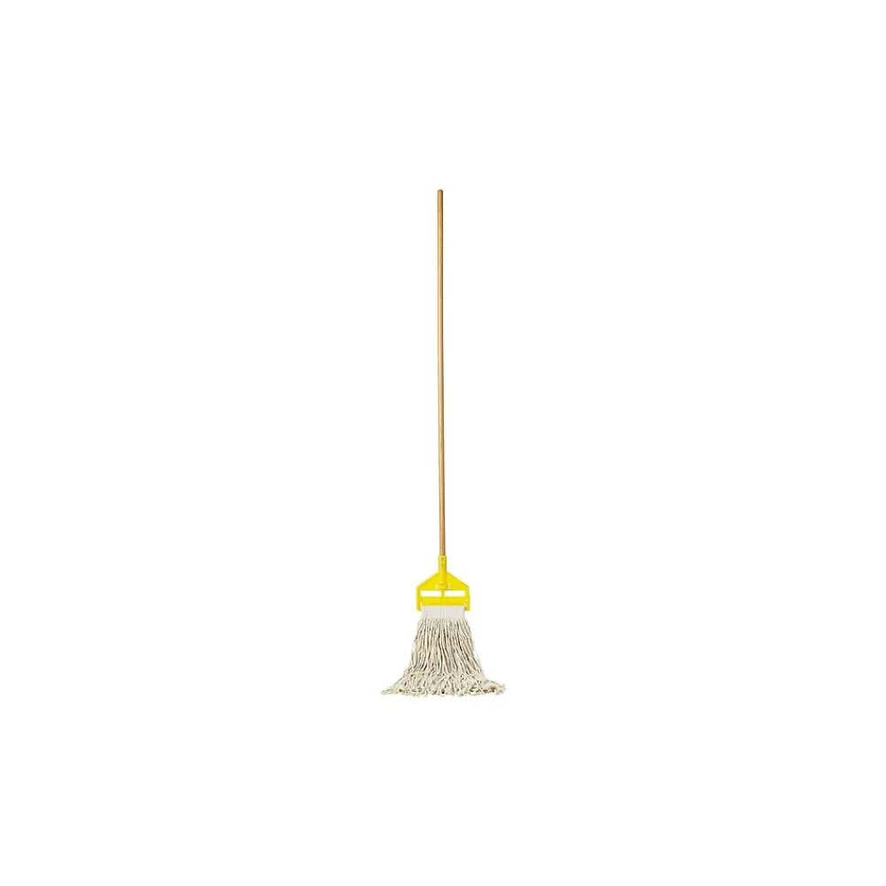 Invader 60" Wood Wet Mop Handle, Yellow/Natural (FGH116000000)<Rubbermaid Online