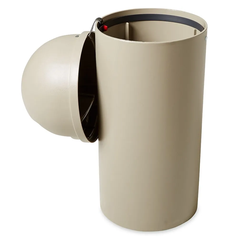 Marshal Dome Top Plastic Trash Can, 15 gal. (FG816088BEIG)<Rubbermaid Best