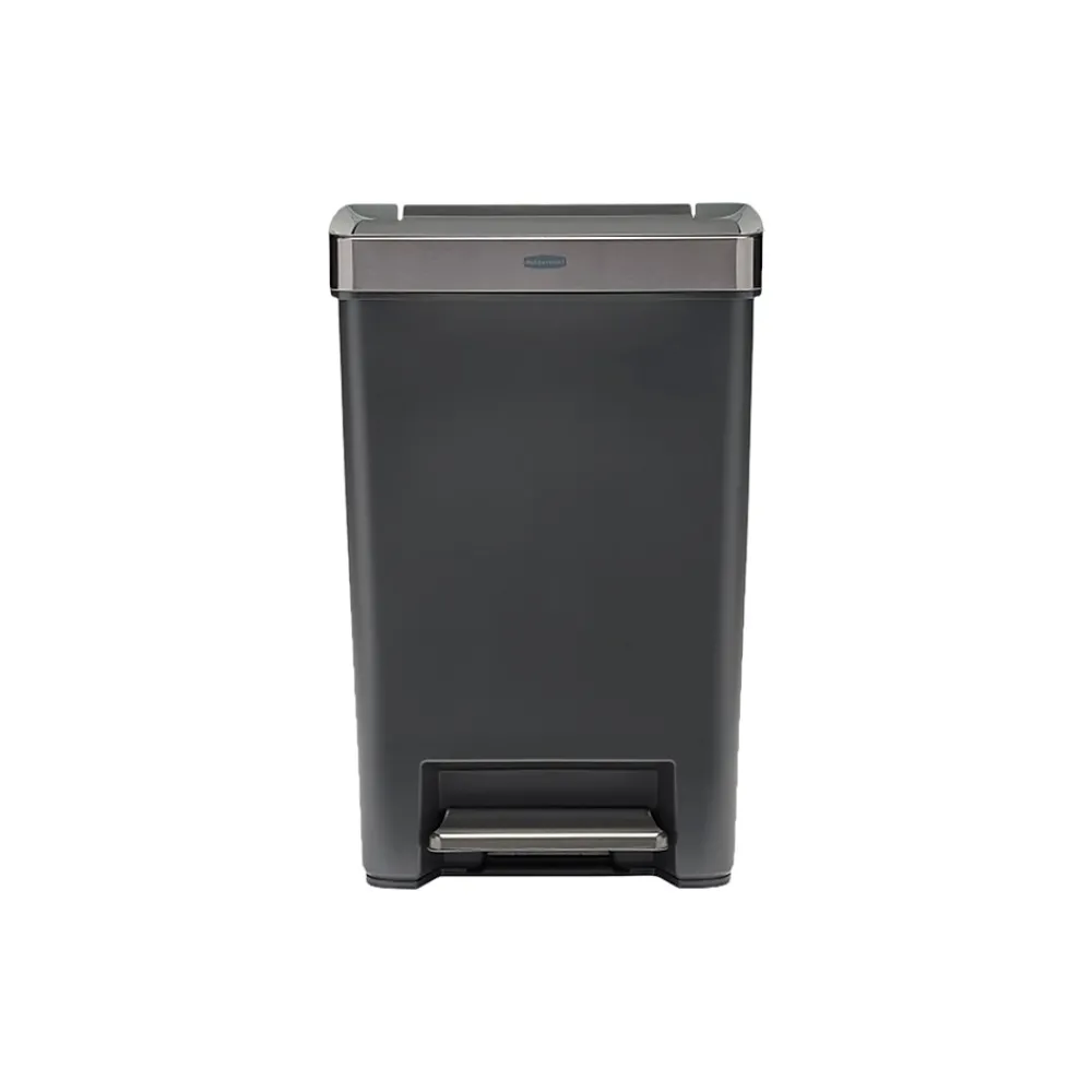 Premier Series III Indoor Step-On Trash Can with Lid, 12.4 Gallon, Black (2120983)<Rubbermaid Discount