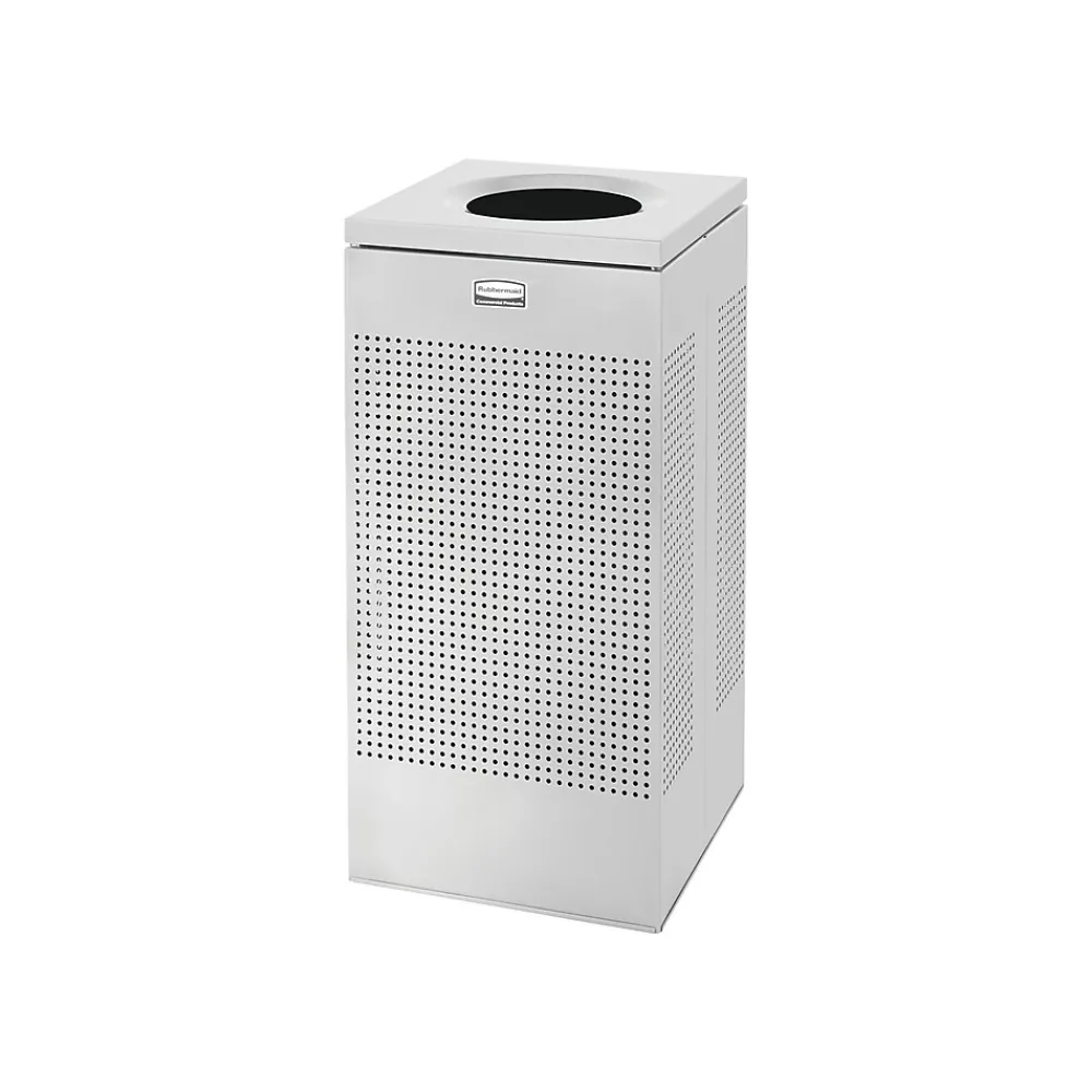 Silhouettes Indoor Trash Can, Stardust Silver Metallic Steel, 16 Gal. (FGSC14EPLSM)<Rubbermaid Best