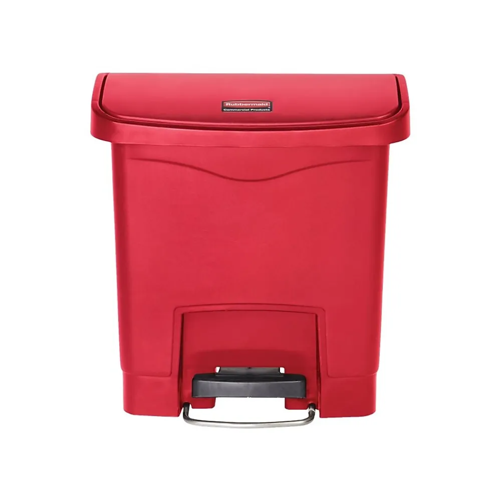 Slim Jim Step-On Indoor Step Trash Can, Red Resin, 4 Gal. (1883563)<Rubbermaid Online