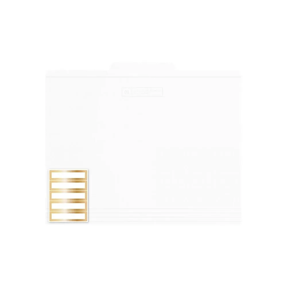 File Folders|Russell+Hazel Reinforced File Folder, 1-Tab, Letter Size, White, 12/Pack (18911)