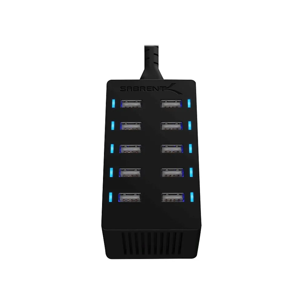 Sabrent 10-Port Desktop Smart USB Rapid Charger, Black (AX-TPCS)