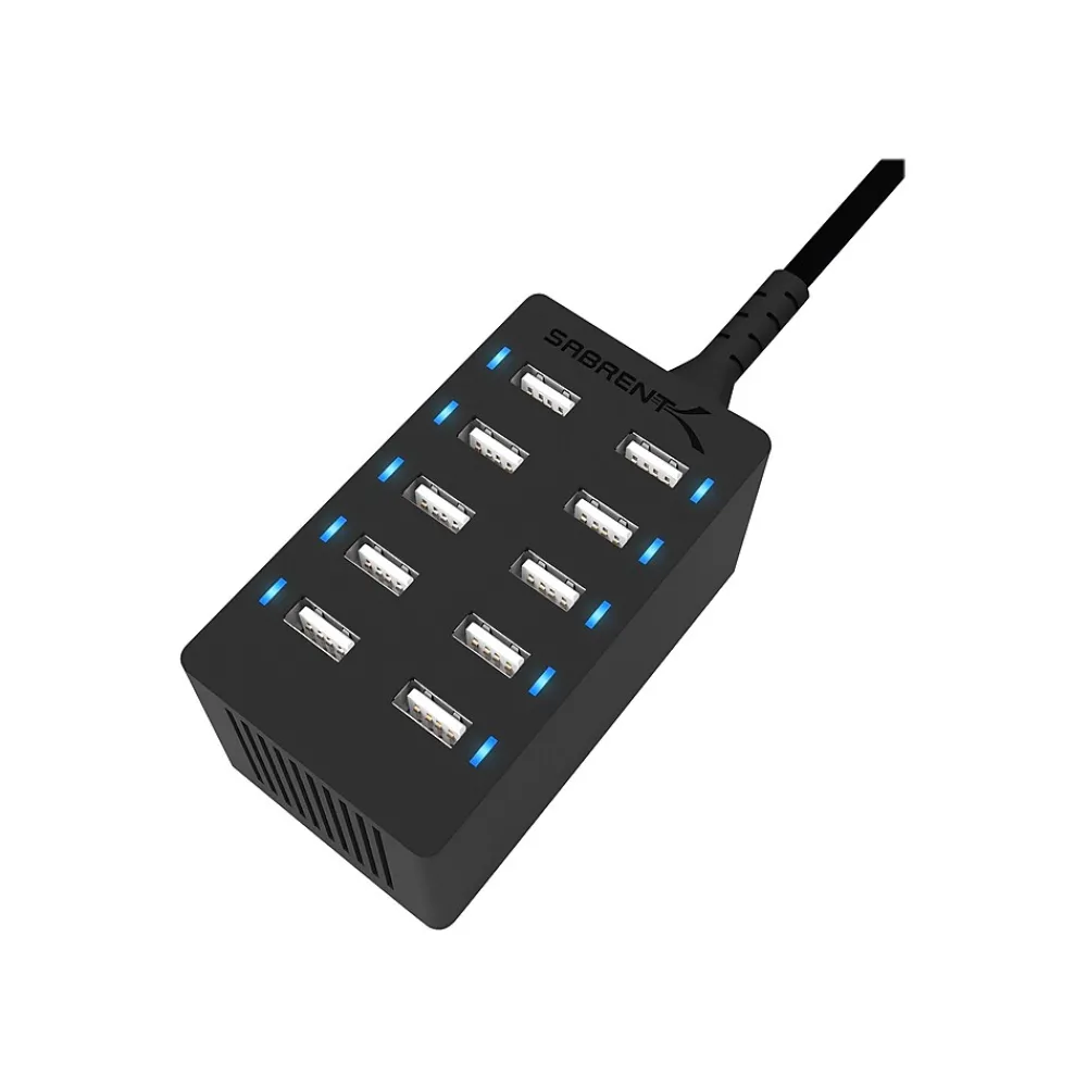 Sabrent 10-Port Desktop Smart USB Rapid Charger, Black (AX-TPCS)