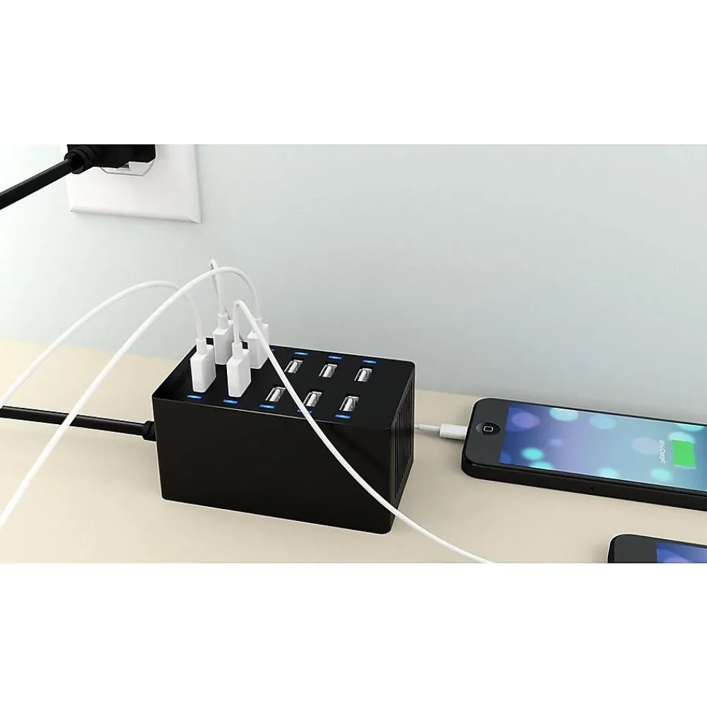 Sabrent 10-Port Desktop Smart USB Rapid Charger, Black (AX-TPCS)