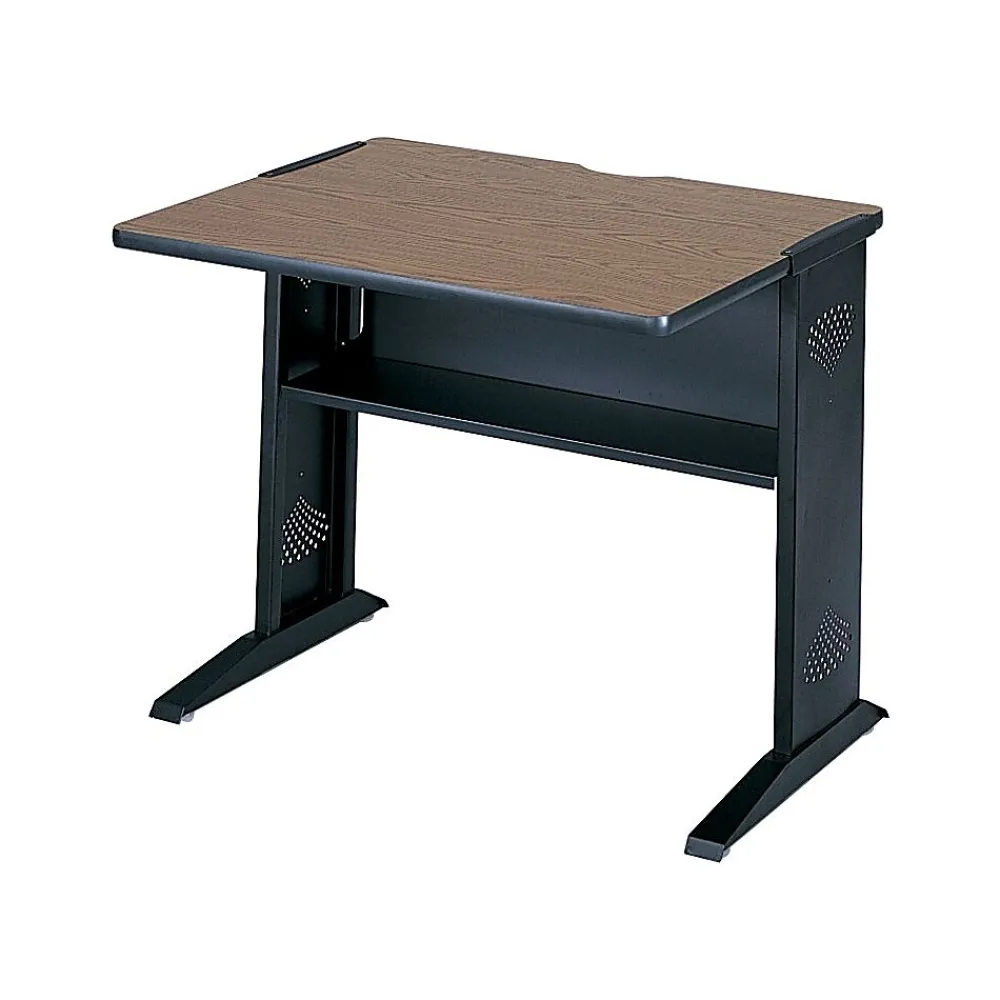 Computer Desks*Safco 48" Workstation Desk, Medium Oak/Mahogany (1931)