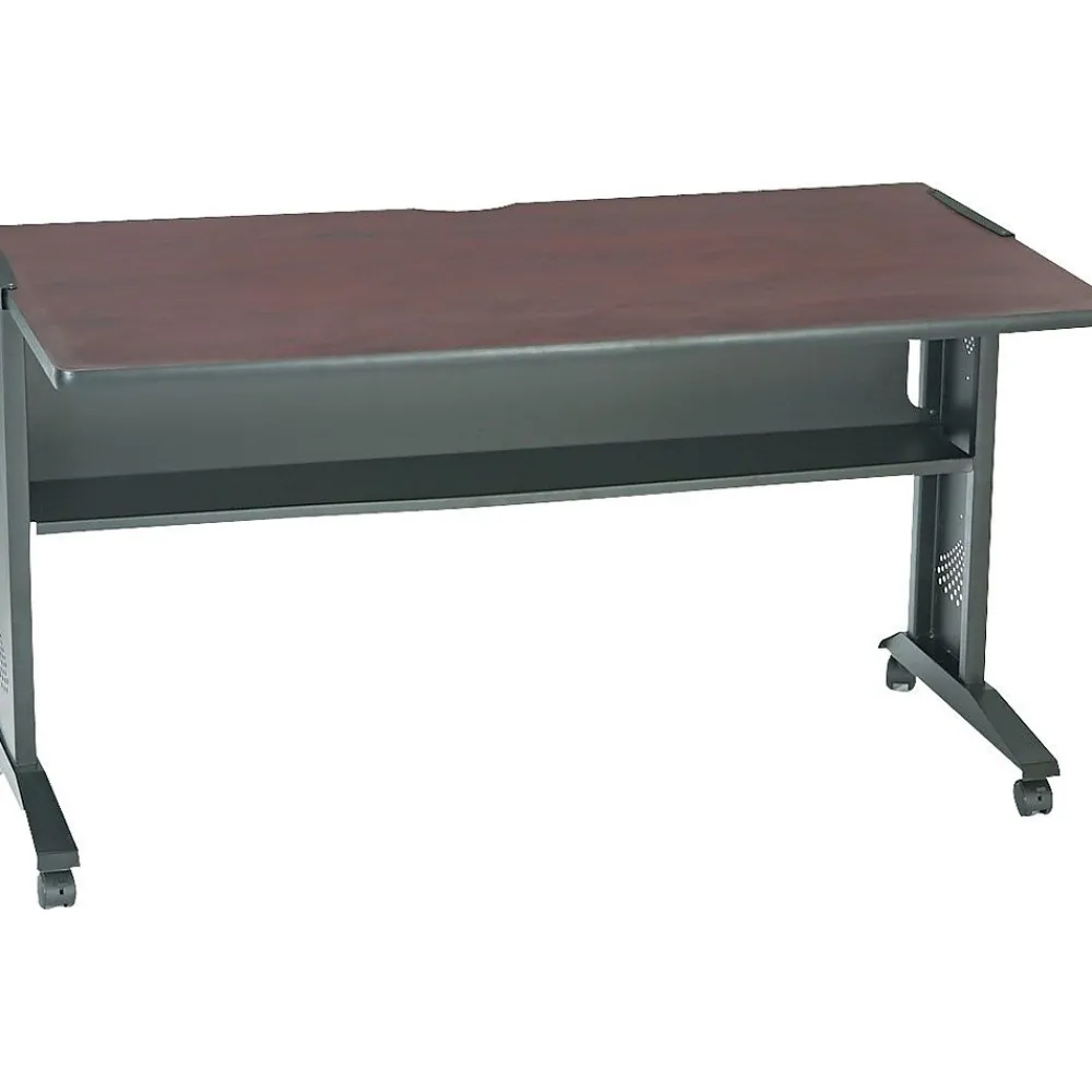 Computer Desks*Safco 54" Workstation Desk, Mahogany/Medium Oak (1933)